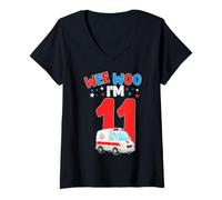 Donna Wee Woo I Am 11 Anni età 11 Compleanno Bambini Maglietta con Collo a V