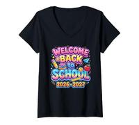 Donna Welcome Back to School 2026 Maglietta con Collo a V