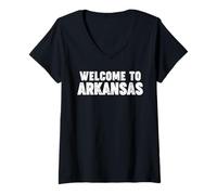 Donna Welcome to Arkansas Maglietta con Collo a V