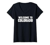 Donna Welcome to Colorado Maglietta con Collo a V