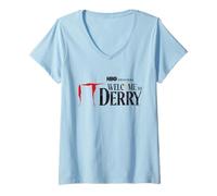 Donna Welcome To Derry Logo Maglietta con Collo a V
