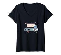 Donna Welcome to The Old Web Retro Internet Pixel Maglietta con Collo a V