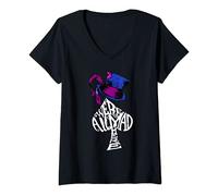 Donna We're All Mad Here Alice In Wonderland Maglietta con Collo a V