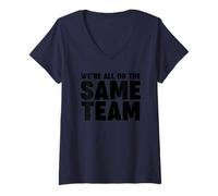 Donna We're all on The Same Team Maglietta con Collo a V
