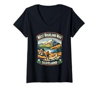 Donna West Highland Way Scotland - Escursionismo da Uomo e Donna Maglietta con Collo a V