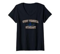 Donna West Virginia Ginnasta Mountain State Athletics WV Ginnastica Maglietta con Collo a V