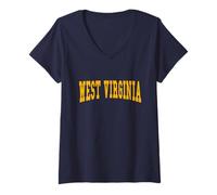 Donna WEST VIRGINIA - Throwback Design - Classic Maglietta con Collo a V