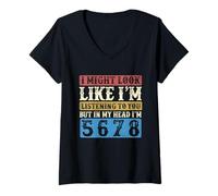 Donna Western Line Dance Musica Country 5678 Maglietta con Collo a V