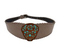 Donna Western Rodeo Moda Cintura Grigio Largo Hip Blu Turchese Marrone Skull S M