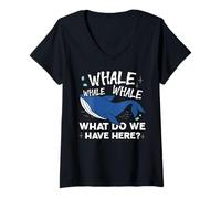 Donna Whale Whale Whale Cosa abbiamo qui Gioco di parole Maglietta con Collo a V