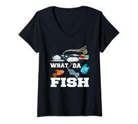 Donna What da Fish Plastica, inquinamento Ambientale dei Pescatori Maglietta con Collo a V