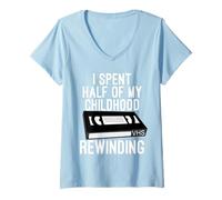 Donna What Is That VHS Nastro Gen Z T-Shirt Maglietta con Collo a V