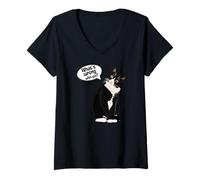 Donna What is Wrong with You? Cat Funny Humor Maglietta con Collo a V