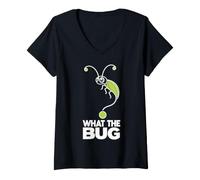 Donna What The Bug Catcher Funny Entomology Insect Catching Maglietta con Collo a V