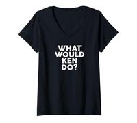 Donna What Would Ken Do? - Maglietta con Nome Maglietta con Collo a V