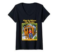 Donna Where I Go To Cry Sarcastic Retro Vintage Funny Adult Humor Maglietta con Collo a V