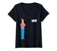 Donna Where’s Waldo Classic Pose Maglietta con Collo a V