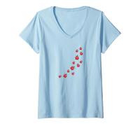 Donna Whimsy Twee Ladybug Trail Cute Summer Aesthetic Maglietta con Collo a V