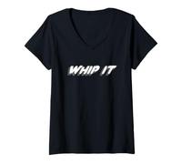 Donna Whip It | Whip it Good 1980's Music 80's Maglietta con Collo a V