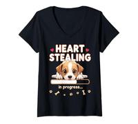 Donna Whippet Dog Whippet a forma di cuore, idea regalo divertente Maglietta con Collo a V