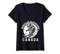 Donna Whistler Blackcomb Koala Bear Canada Stazione sciistica Maglietta con Collo a V