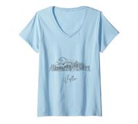 Donna Whistler British Columbia Skyline Viaggio Souvenir Cityscape Maglietta con Collo a V