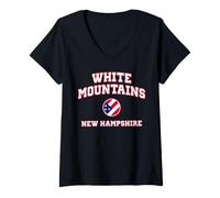 Donna White Mountains New Hampshire (NH) Maglietta con Collo a V