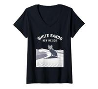 Donna White Sands Nuovo Messico Tramonto Maglietta con Collo a V