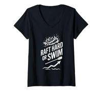 Donna Whitewater Adventure Rafting Rafting Crew Emozione all'aperto Maglietta con Collo a V