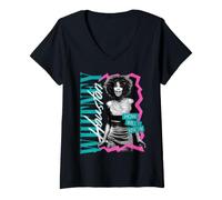 Donna Whitney Houston How Will I Know - Cornice Rosa dentellata Maglietta con Collo a V