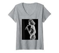 Donna Whitney Houston Live Moment of Truth Tour 1988 Maglietta con Collo a V
