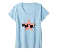 Donna Whitney Houston Stella di Hollywood Maglietta con Collo a V