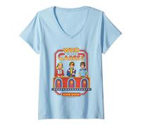 Donna Who Cares Game Show Sarcastic Vintage Funny Adult Humor Maglietta con Collo a V