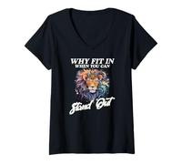 Donna Why Fit in When You Can Stand out Maglietta con Collo a V