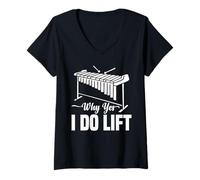 Donna Why Yes I Do Lift Vibraphone Music Maglietta con Collo a V