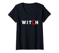 Donna Wicca Wiccan Pagana Neo-Pagana Crescent Moon Witchcraft Witchcraft Witchcraft Witch Maglietta con Collo a V