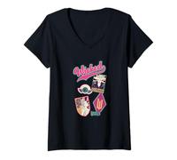 Donna Wicked Collegiate Characters Maglietta con Collo a V