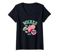 Donna Wicked Collegiate Crest And Emblems Maglietta con Collo a V
