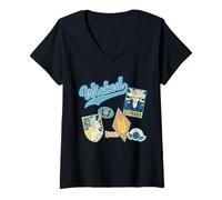 Donna Wicked Elphaba And Glinda Varsity Maglietta con Collo a V