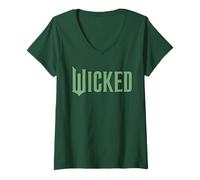 Donna Wicked Elphaba Daichi Miura Front & Back Fashion Maglietta con Collo a V