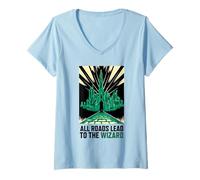 Donna Wicked: For Good All Roads Lead to the Wizard Maglietta con Collo a V