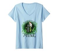 Donna Wicked: for Good As Long As You're Mine Maglietta con Collo a V, Celeste, XL