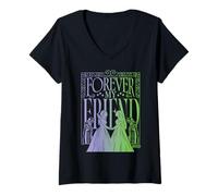 Donna Wicked: For Good Forever My Friend Silhouettes Maglietta con Collo a V
