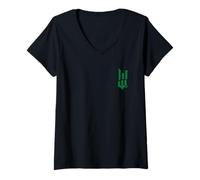 Donna Wicked: For Good Fractured Green Logo Maglietta con Collo a V