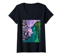 Donna Wicked: For Good Glinda and Elphaba in Perfect Contrast Maglietta con Collo a V