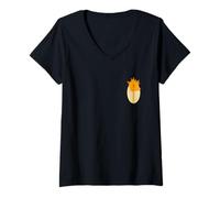 Donna Wicked: For Good Glinda Gold Silhouette Front And Back Maglietta con Collo a V