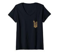 Donna Wicked: For Good Ozian Gold Logo Front And Back Maglietta con Collo a V