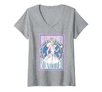 Donna Wicked: for Good so Cherished so Adored Maglietta con Collo a V, Grigio Melange, L