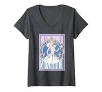 Donna Wicked: for Good so Cherished so Adored Maglietta con Collo a V, Grigio Scuro, L