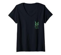 Donna Wicked: For Good Torn Green Logo Front And Back Maglietta con Collo a V